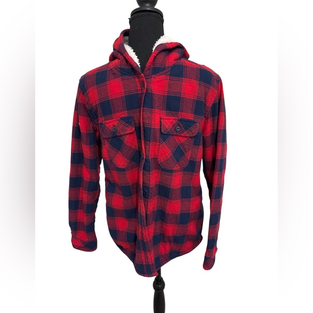 Boston Traders Red and Black Sherpa with Hood